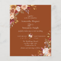 Terracotta Budget Autumn Queda Floral Casamento