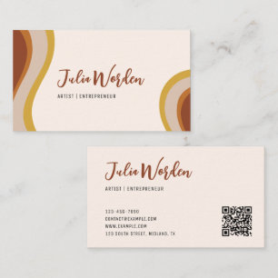 Terracotta cartão de visita moderna com código QR