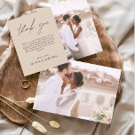 Terracotta Casamento Minimalista Obrigado Cartões<br><div class="desc">Casamento de Orçamento Obrigado Cartões que têm uma foto na frente e atrás. Os cartões de agradecimento contêm uma tipografia cursiva moderna,  escrita com letra de mão,  que é elegante,  simples e moderna para usar após a celebração do dia do casamento.</div>