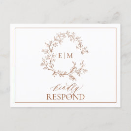 Terracotta Crest Monograma Casamento RSVP Convite