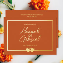 Terracotta de Casamento e Ouro Foil Convite