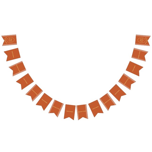 Terracotta e Dourada bandeira de Bunting (Todos)