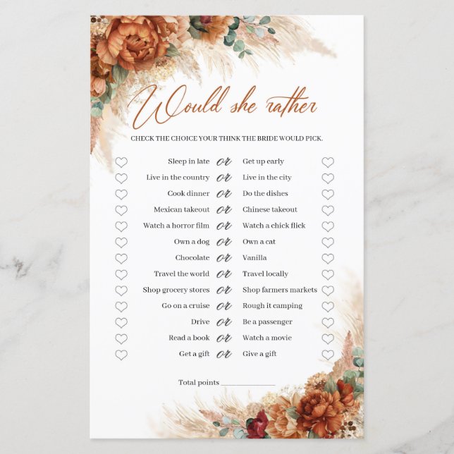 Terracotta e flores de burgundy Ela iria Preferenc (Frente)