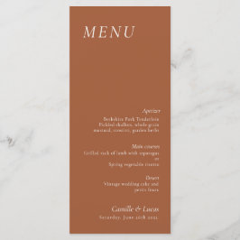 Terracotta elegante Menu Casamento