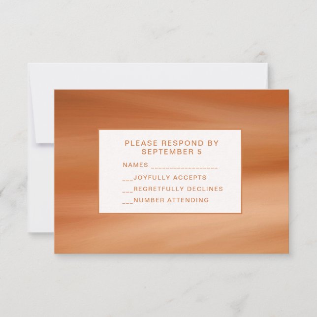 Terracotta Fall Autumn RSVP Card Wedes (Frente)