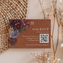 Terracotta Floral Wedding RSVP Código QR