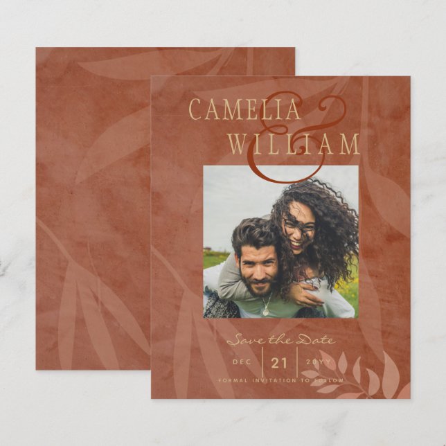 Terracotta FOTO Dourada Do Casamento outono Salvar (Frente/Verso)