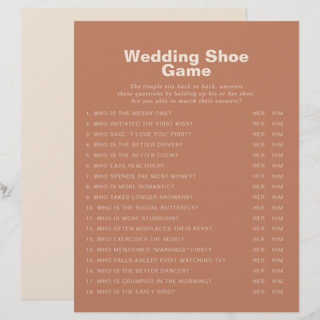 Terracotta - Jogo de Calçado de Casamento Formal M (Frente/Verso)