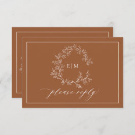 Terracotta Leafy Crest Monogramas RSVP