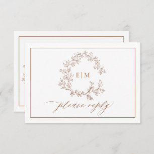 Terracotta Leafy Crest Monogramas RSVP