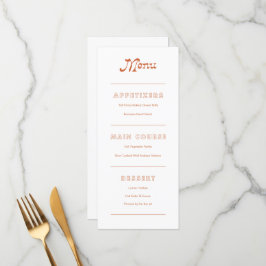 Terracotta Minimalista Boho Chic Menu