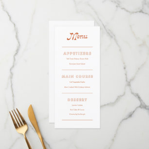 Terracotta Minimalista Boho Chic Menu