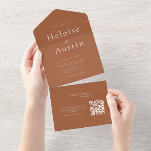 Terracotta Minimalista Código QR Todos em um convi