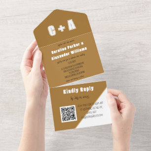 Terracotta Modern Fall QR Code Bold Elegant