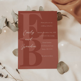 Terracotta Modern Grande Convite Inicial De Casame