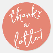 Terracotta Obrigado um adesivo Lotto