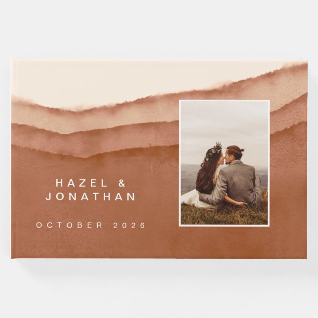 Terracotta Ombre | Livro de convidados de casament (Frente)