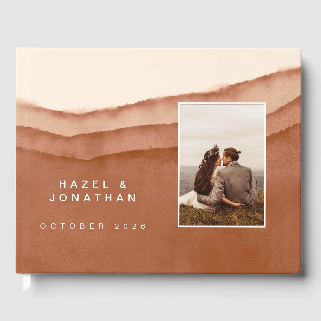 Terracotta Ombre | Livro de convidados de casament (Frente)