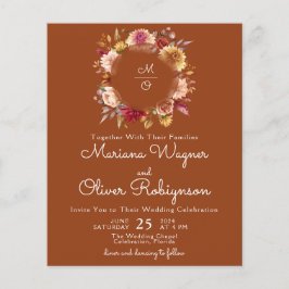 Terracotta Orçamento Romântico Queda Floral Casame