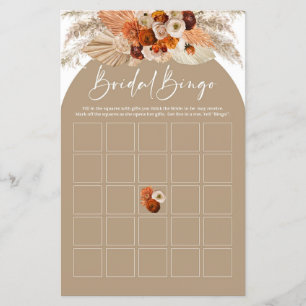 Terracotta pampas boho chá de panela bingo