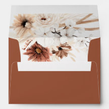 Terracotta Pampas Boho Envelope Cor Sólida