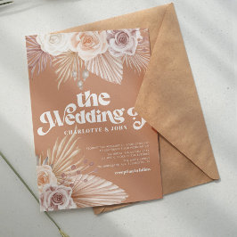 Terracotta Pampas Grass Boho Convite Para Casament