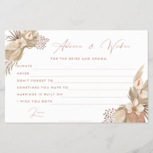 Terracotta Pampas Grass Bride e cartão de aconselh