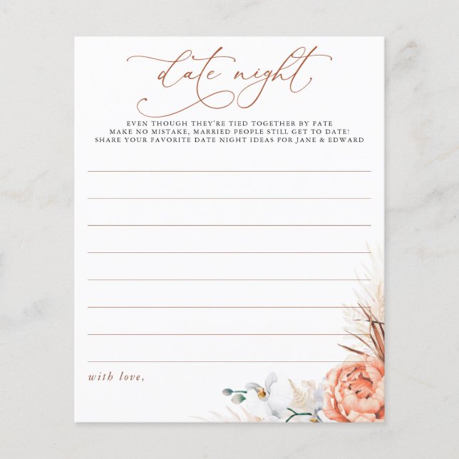 Terracotta Pampas Grass Ideias Noturnas de Data Fl (Frente)