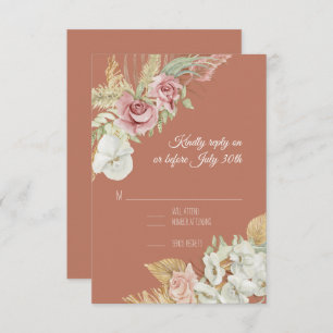 Terracotta Pampas Palm Rosa Wreath Foliage RSVP