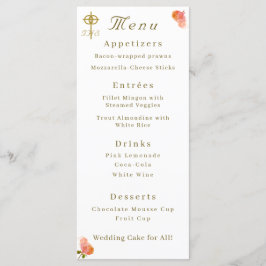 Terracotta Rosa Católico Menu Casamento