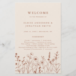 Terracotta Rustic Fall Wildflower Wedment Program