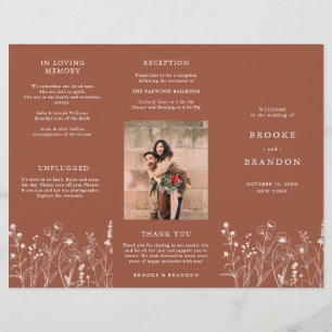 Terracotta Rustic Fall Wildflower Wedment Program