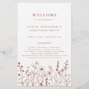 Terracotta Rustic Fall Wildflower Wedment Program