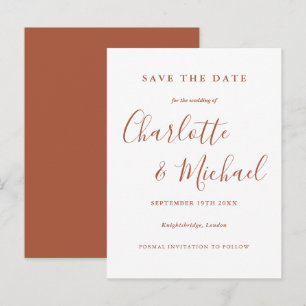 Terracotta Signature Script Convite de Noivado Sav