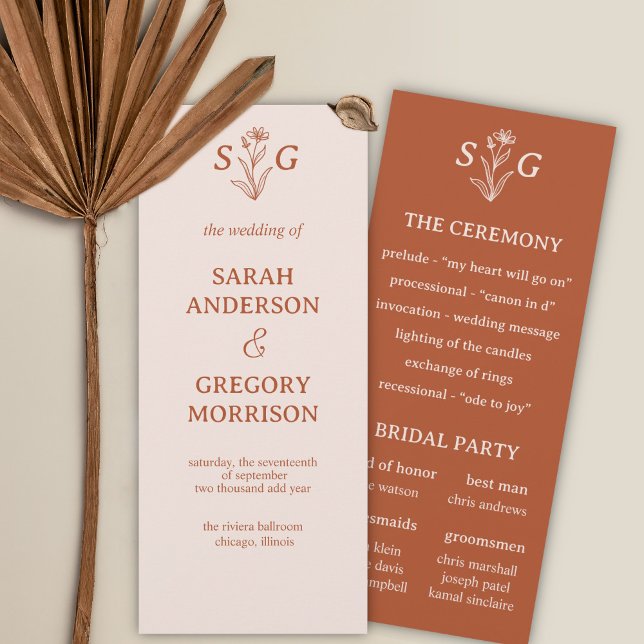 Terracotta Simple Boho Floral Wedment (Criador carregado)