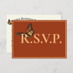 Terracotta Simples com Borboleta Monarch QRC RSVP