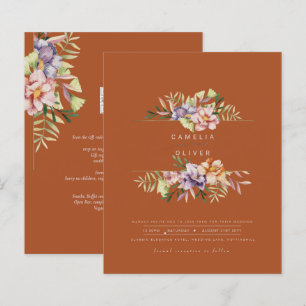 Terracotta Summer Floral - Convite de casamento QR