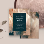 Terracotta teal painterly moderna na moda casament<br><div class="desc">Cartões de casamento modernos da abstrato moderna,  da Bohemian Terracotta.</div>