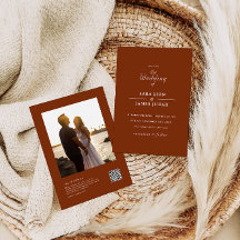 Terracotta Tudo Em Um Convite De Casamento Fotográ