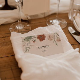 Terracotta Vintage - Cartão de Local Floral de Cas