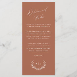 Terracotta Wedding Day Welcome and Cartões de agra