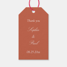Terracotta Wedding Favor Obrigado Dando Etiquetas