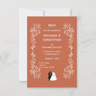 Terracotta Wedding RSVP Card Groom Design