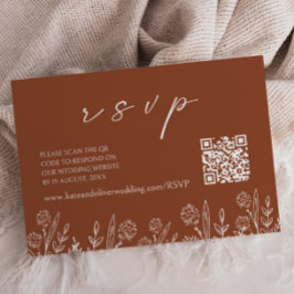 Terracotta Wedding RSVP | Cartão de gabinete de có