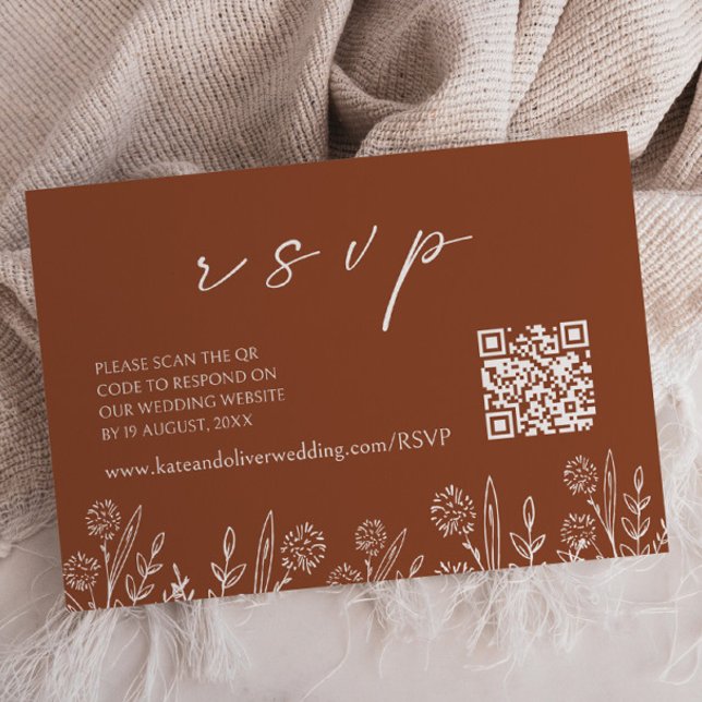 Terracotta Wedding RSVP | Cartão de gabinete de có (Criador carregado)