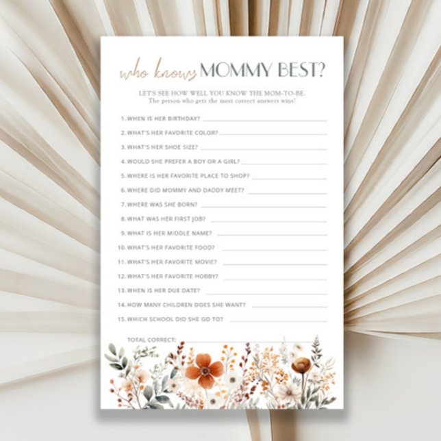 Terracotta Wildflower Chá de fraldas Que Conhece M (Criador carregado)