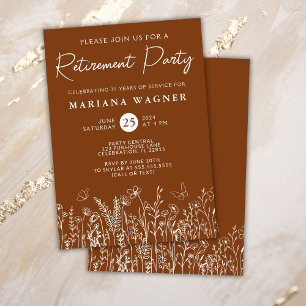 Terracotta Wildflower Convite de festas de aposent