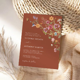 Terracotta Wildflower Sonha Convite para Casamento