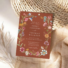 Terracotta Wildflower Sonha Convite para Casamento