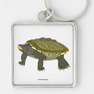 Terrapin (branco) - Chaveiro Premium Quadrado